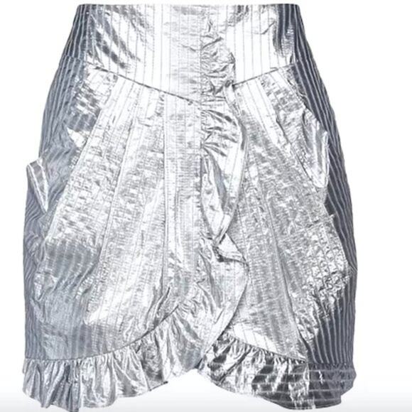 Isabel Marant Mucius Striped Metallic Miniskirt size 8 - Picture 1 of 8